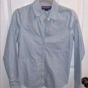 Vineyard vines blue/ white stripped button down